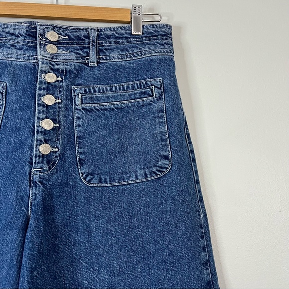 Free People Colette indigo Blue Flare Wide-Leg Jeans size 31 - Picture 4 of 11